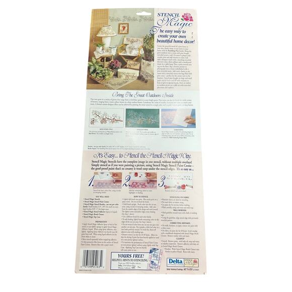 90s Vtg- Stencil Magic by Delta -Rambling Pine Cones Border No. 95183 0018 NWT - Picture 2 of 8